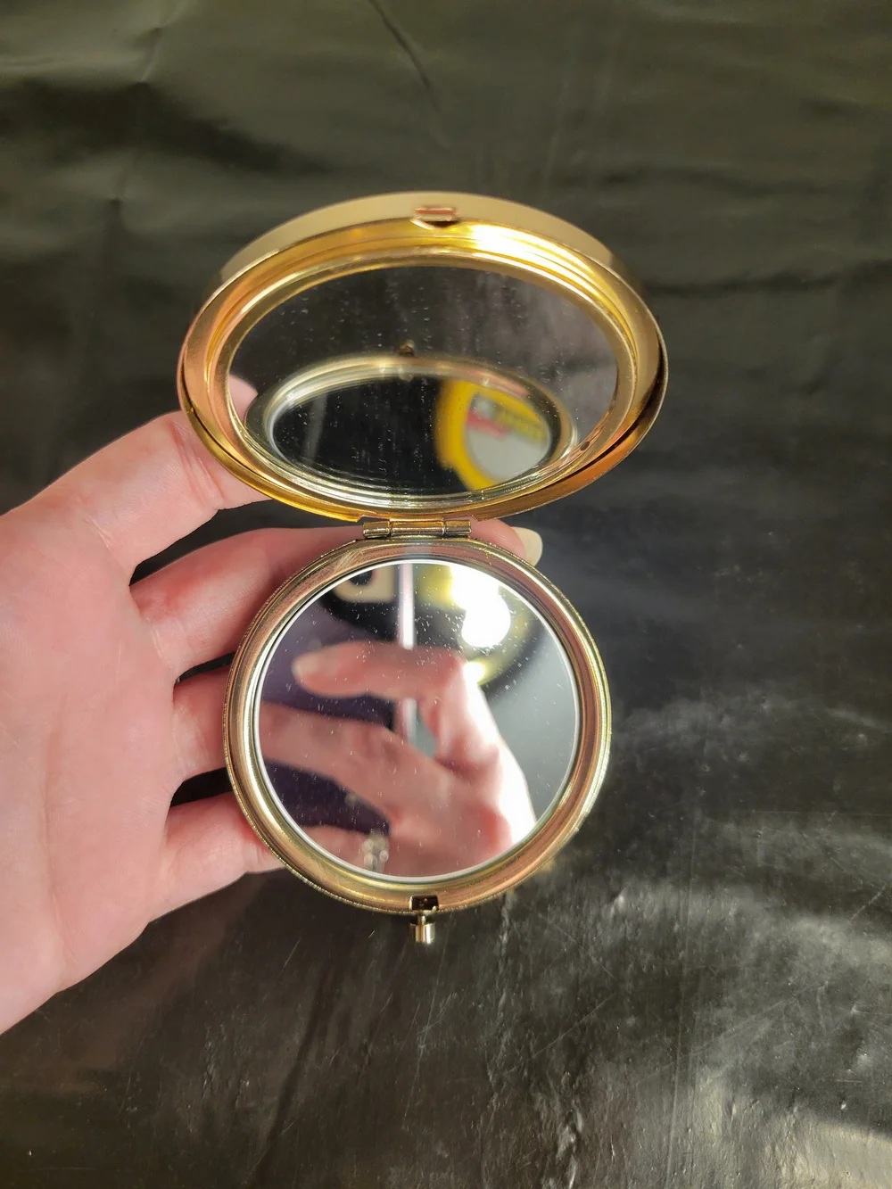 Lancôme Absolue limited edition compact mirror, black velvet pouch